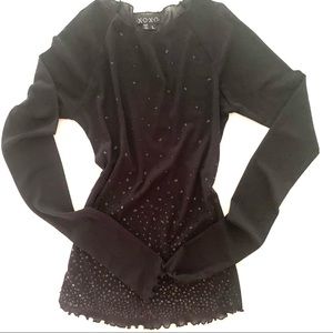 Vintage Xoxo Jr Black Top Size L